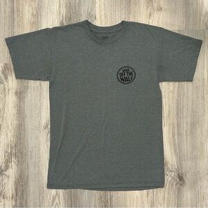 Vans Men’s Gray Black Logo Short Sleeve Crew Neck TShirt Tee Off The Wall Size S